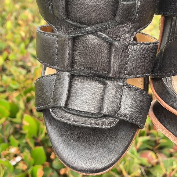 L.A.M.B. GWEN STEFANI JACO BLACK LEATHER STRAPPY PLATFORM HEELS 8.5 BRAZIL - Picture 13 of 17